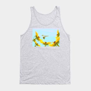 Ruby Throated Hummingbird and Sunflowers Tank Top